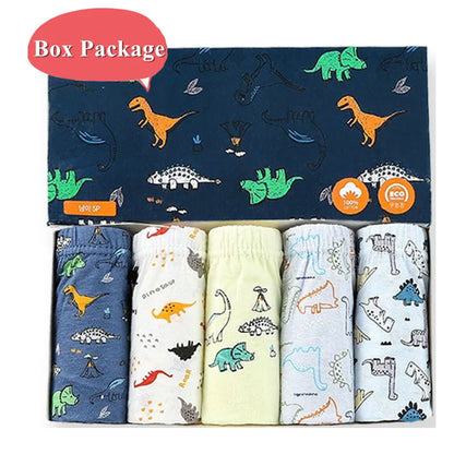5-Pack Boys Cotton Underwear Toddler Dinosaur Briefs