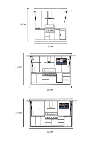 Black/grey Garden/patio Outdoor Bbq Kitchen Pod