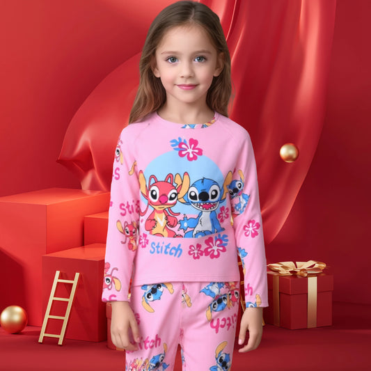 2 pcs Boys/Girls Stitch Casual Sleepwear Pajamas