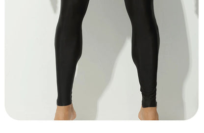 Glossy Men's Tight Fitness Running Sweatpants Leggings
