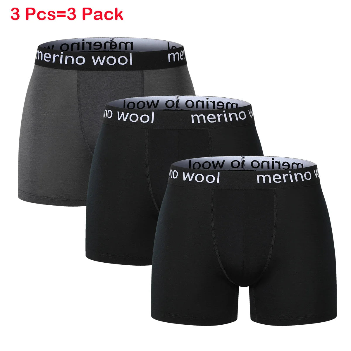 Mens Merino Wool Boxer Brief Breathable Fitness