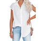 Womens Cotton Linen Casual Short Sleeve Tops