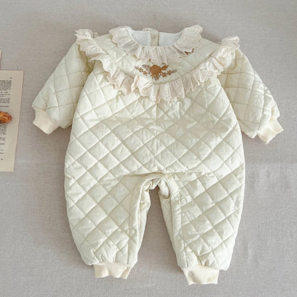 Infant Baby Girls Long Sleeve Cotton Jumpsuit
