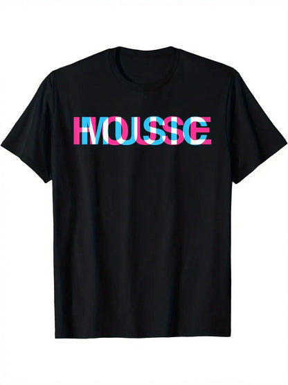 Music Glitch Optical Illusion Graphic Tee Men