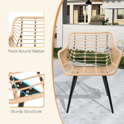 5 Piece Outdoor Wicker Small Conversation Bistro