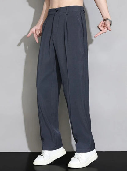 Ice Silk Men's Casual Straight Pants Fashion