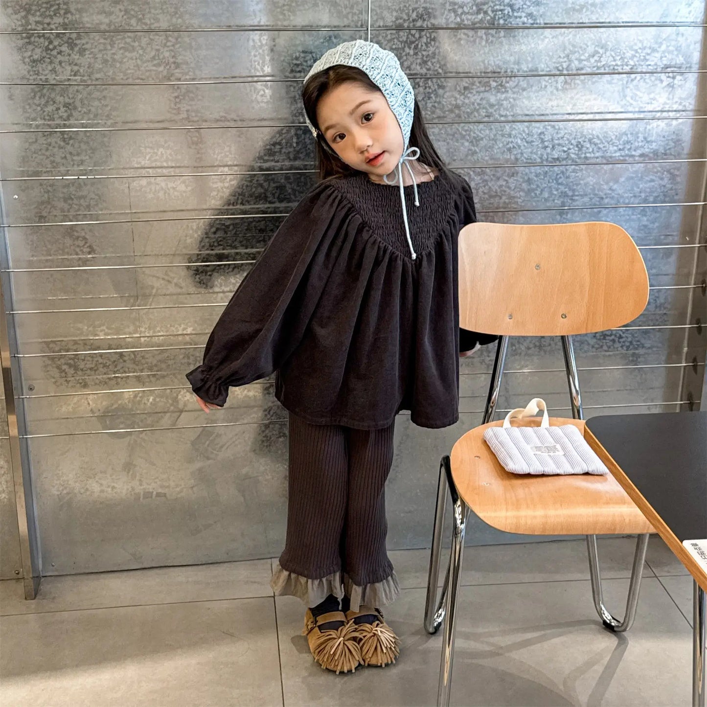 Bat Sleeve Baby Girl's Corduroy Shirt