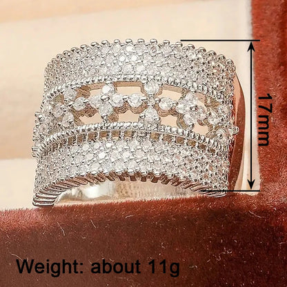Full Paved Cubic Zirconia Fashion Design Womens Ring
