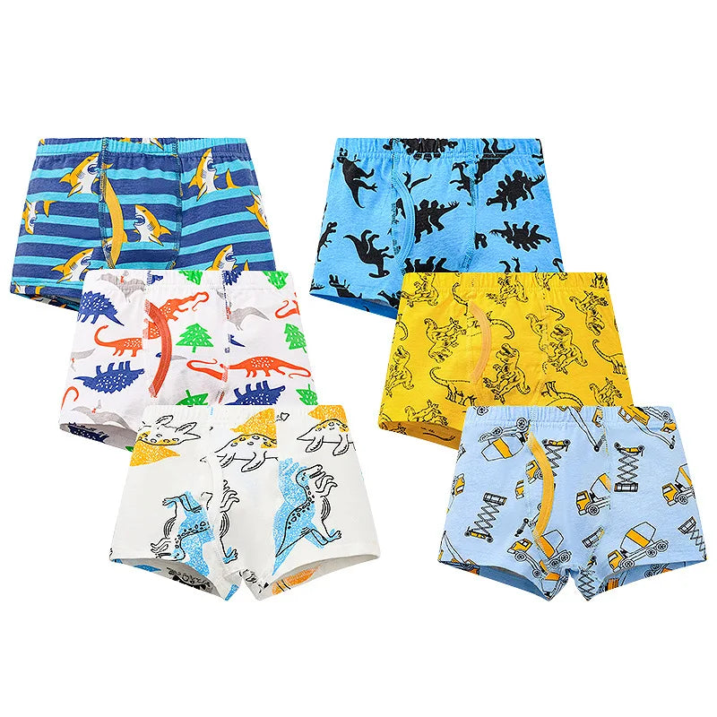 8 pcs Boys Boxer Briefs Sets 2025 New Kids Cartoon Underwear
