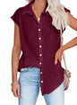 Womens Cotton Linen Casual Short Sleeve Tops