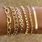 4pcs/Set Minimalist Punk Metal Chunky Chain Bracelet