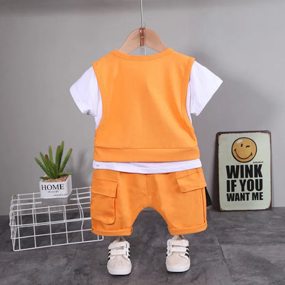 2 Pcs Baby Boys/Girls ClothesbShort Sleeve Cotton