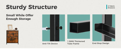 Table Storage Closet Chest Display 2 Fabric Drawers