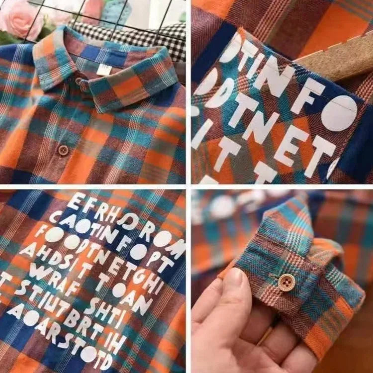 Boys' Long Sleeve Checkered Shirt for Toddler