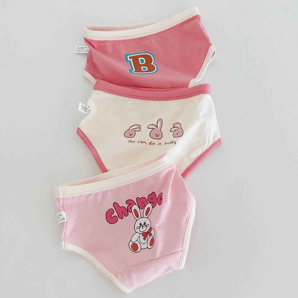 3PCS Young Girls/Boys Cute Cotton Briefs Boxers Underwear