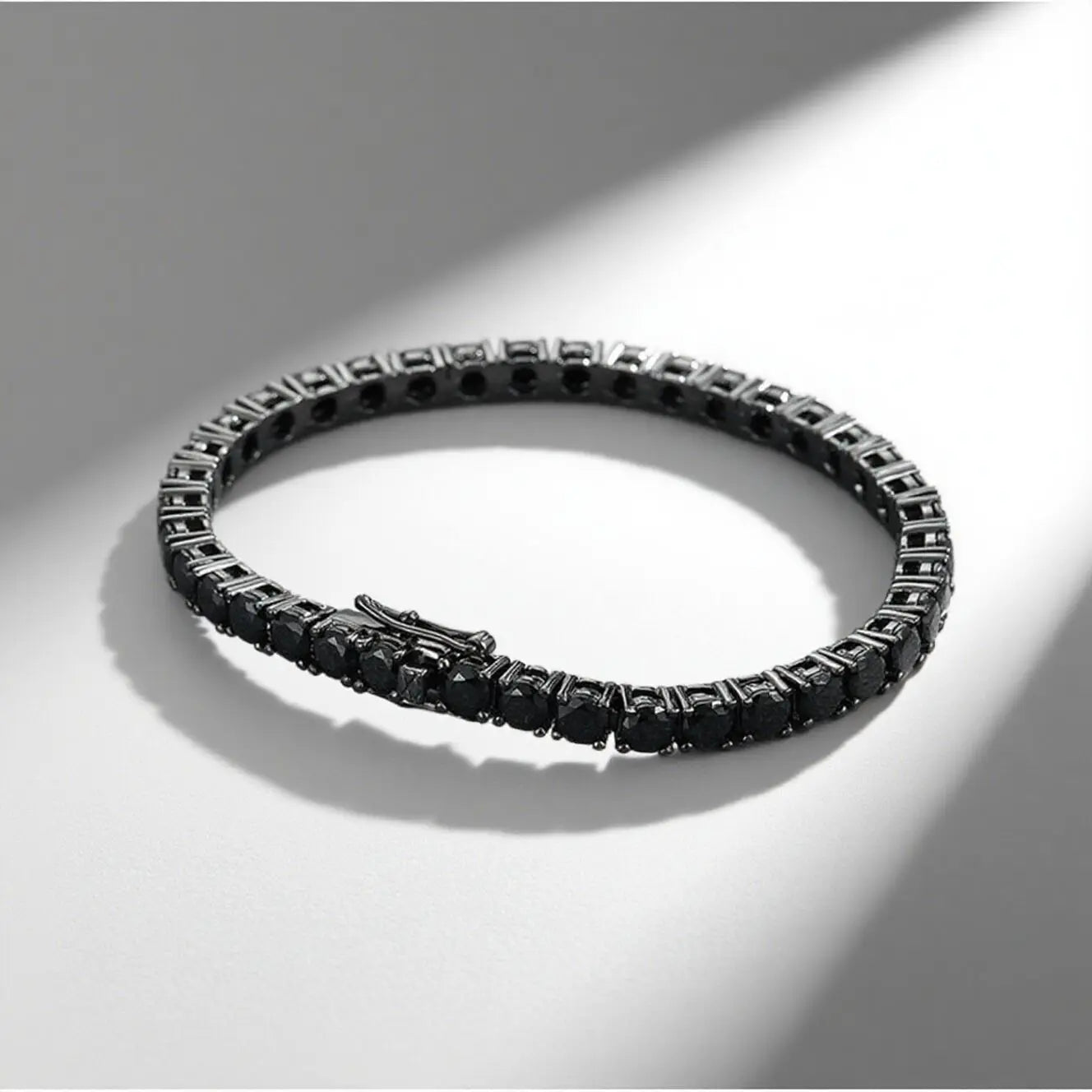 Black Moissanite Tennis Bracelet Full Diamond Sterling