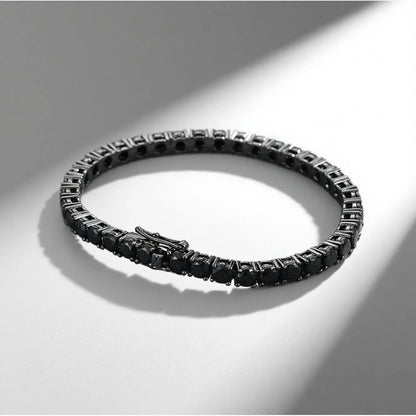 Black Moissanite Tennis Bracelet Full Diamond Sterling