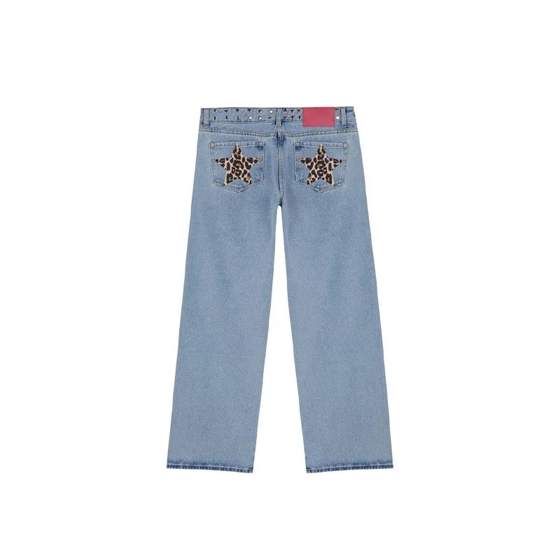 High Waist Street Unisex Fashion Printed Casual Jeans