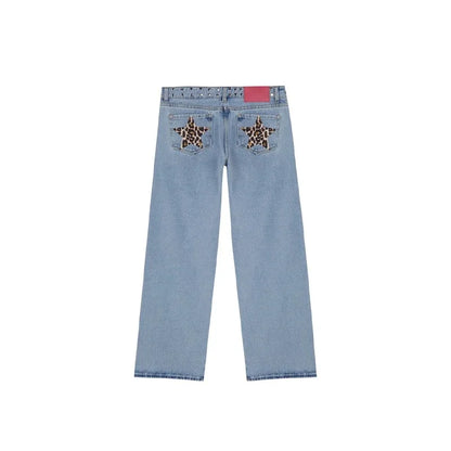 High Waist Street Unisex Fashion Printed Casual Jeans