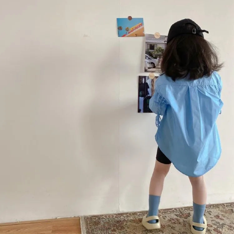 Kids' Lightweight Trendy Loose Irregular Design Shirt