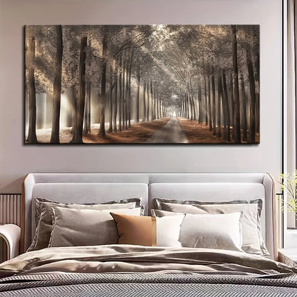 Mountain night canvas painting, natural scenery