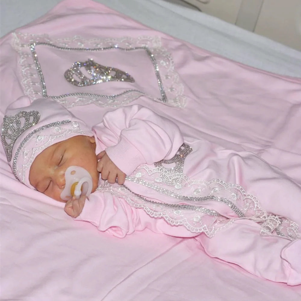 5pcs Handmade Personalized Baby Newborn Jewels Crown Set