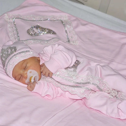 5pcs Handmade Personalized Baby Newborn Jewels Crown Set