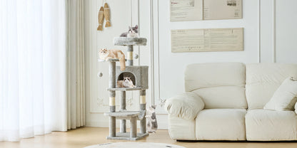 Tall Multi-Cat Climbing Tower for Pet Furniture
