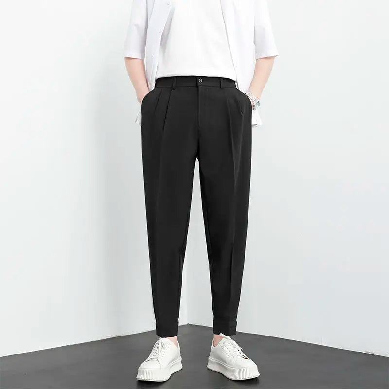 Solid Color Baggy Casual Harem Pants Men
