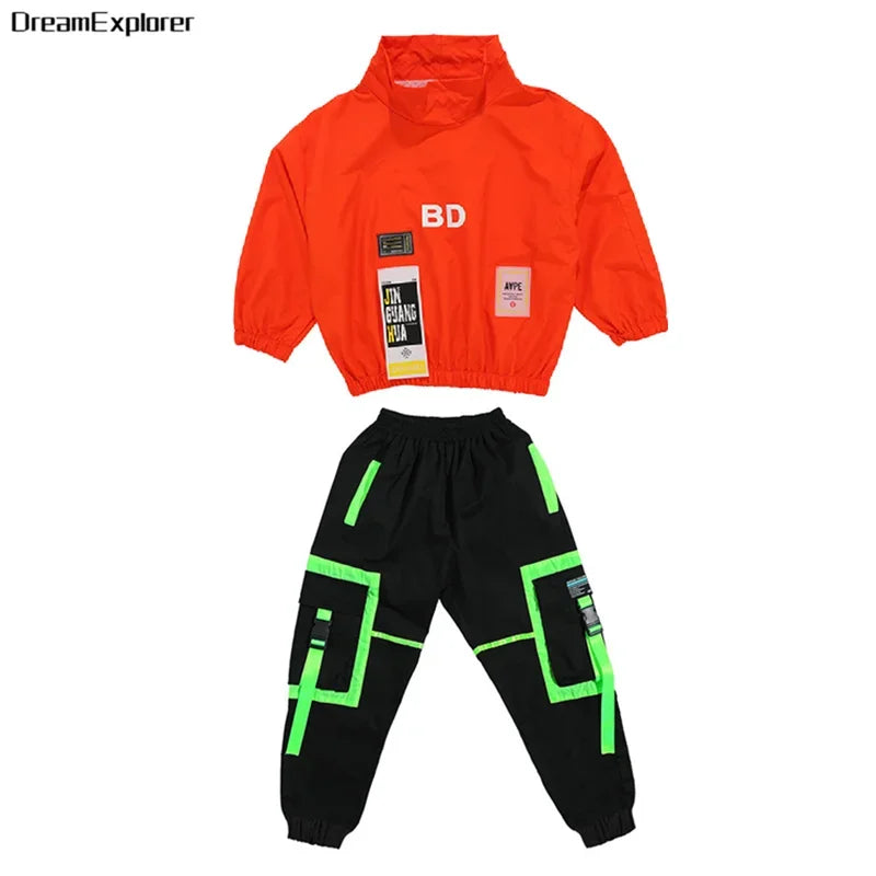 Boys/Girls Hip Hop Jacket Cargo Pants Child Pullover