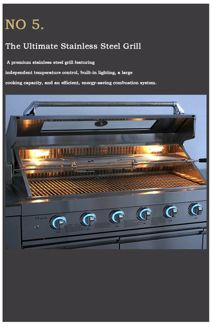 Stainless Steel Outdoor Grill Cooktop Sink Fridge