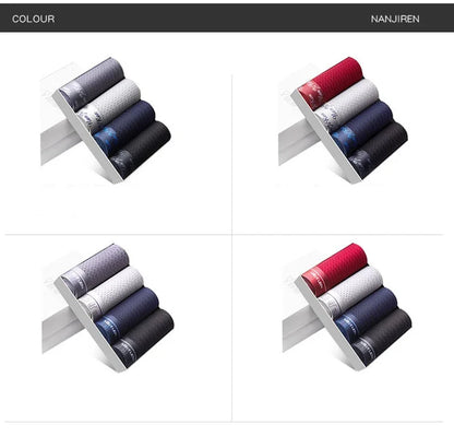 4pcs Men's Boxer Silk Plus Size Breathable Briefs