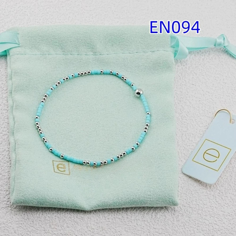 Colorful Seed Beads Charm Stackable Stretch Bracelet