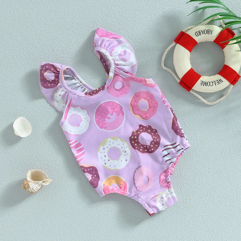 Infant Baby Girls Swimsuit Cute Donut Print