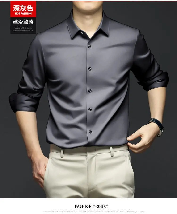 Men's Long Sleeve Shirt Luxurious Wrinkle Resistant