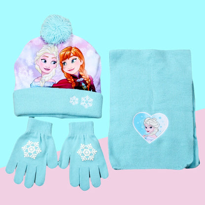 Elsa Anna Classics Princess Cartoon Cap Scarf Hat Glove