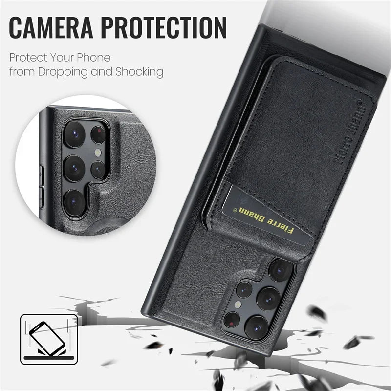 Magnetic Leather Flip Phone Case for Samsung