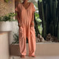 Women's Solid Color Casual Baggy Pocket Romper