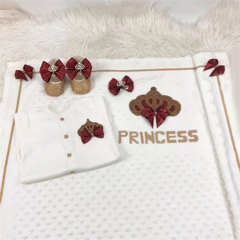 5 Pcs Girl/Boy Hospital Exit Newborn Bling Outfits