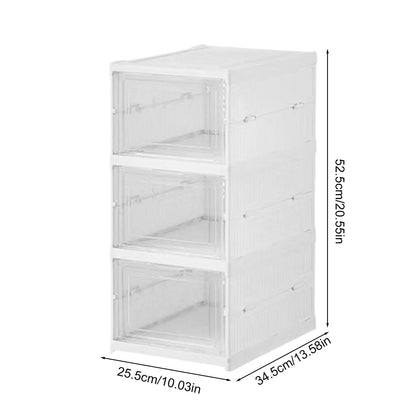 Storage Organizer Foldable Clear Stackable Box