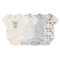 4Pieces Short Sleeve Cartoon Baby Boy/Girl Bodysuit
