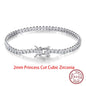 Shiny Tennis Bracelet Sterling Silver Cubic Zirconia