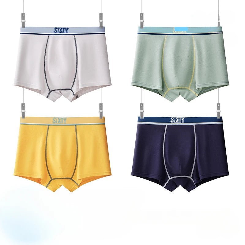 4PCS Teen Boys Mesh Breathable Young Children Underwear