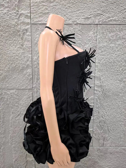 2 Pcs Women Sexy Strapless Dress Nightclub Party Wear