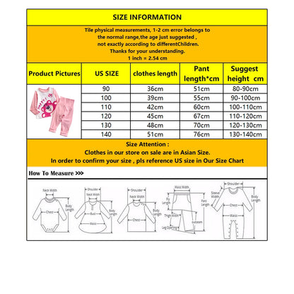 2 Pcs Girls Rapunzel Sleepwear Cartoon Pajamas