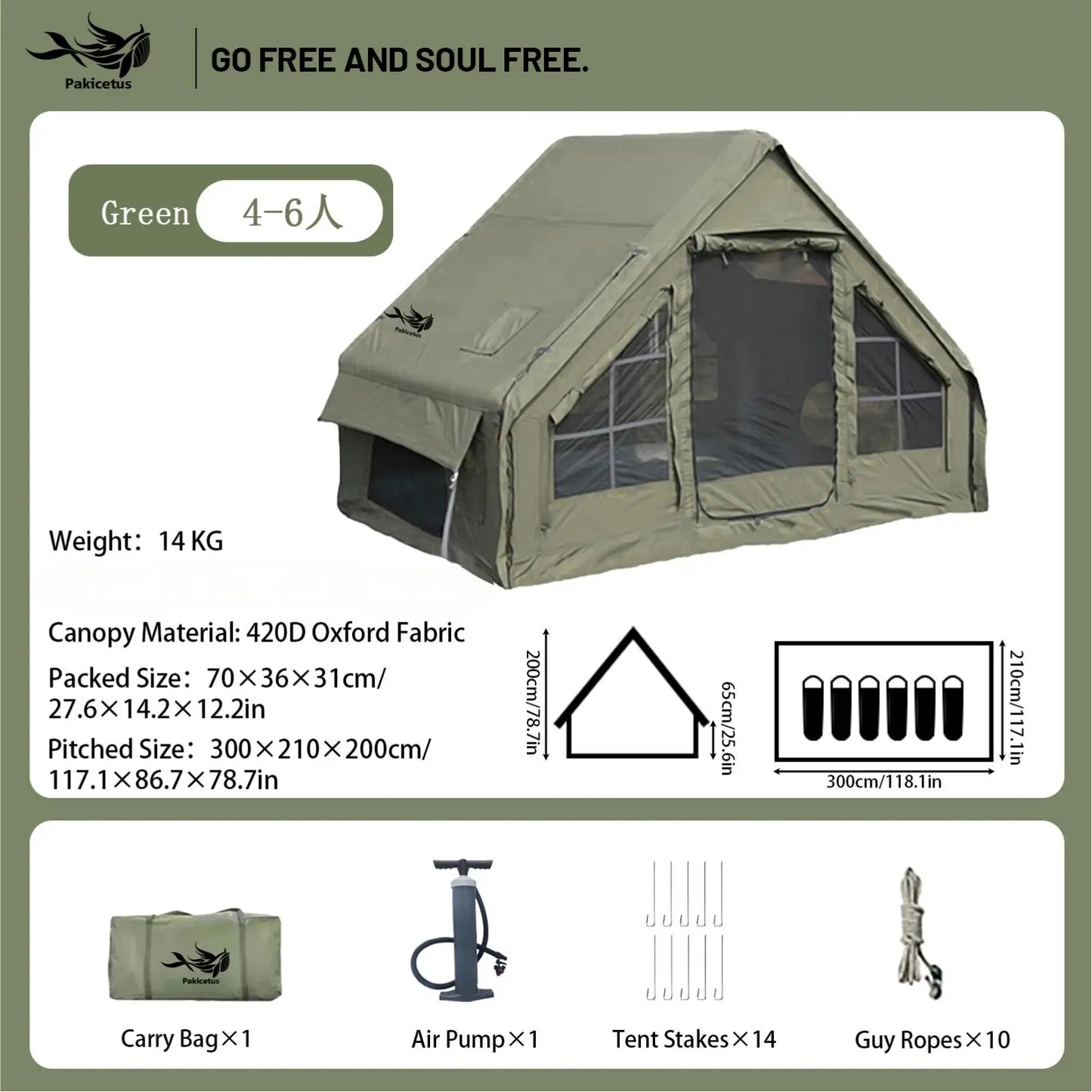 Quick Setup Inflatable Camping Tent, Waterproof