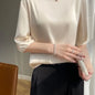 Silky Loose Woman Casual O-Neck pullover
