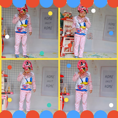 2 Pcs Pink Daisy Girl Sleepwear Pajamas