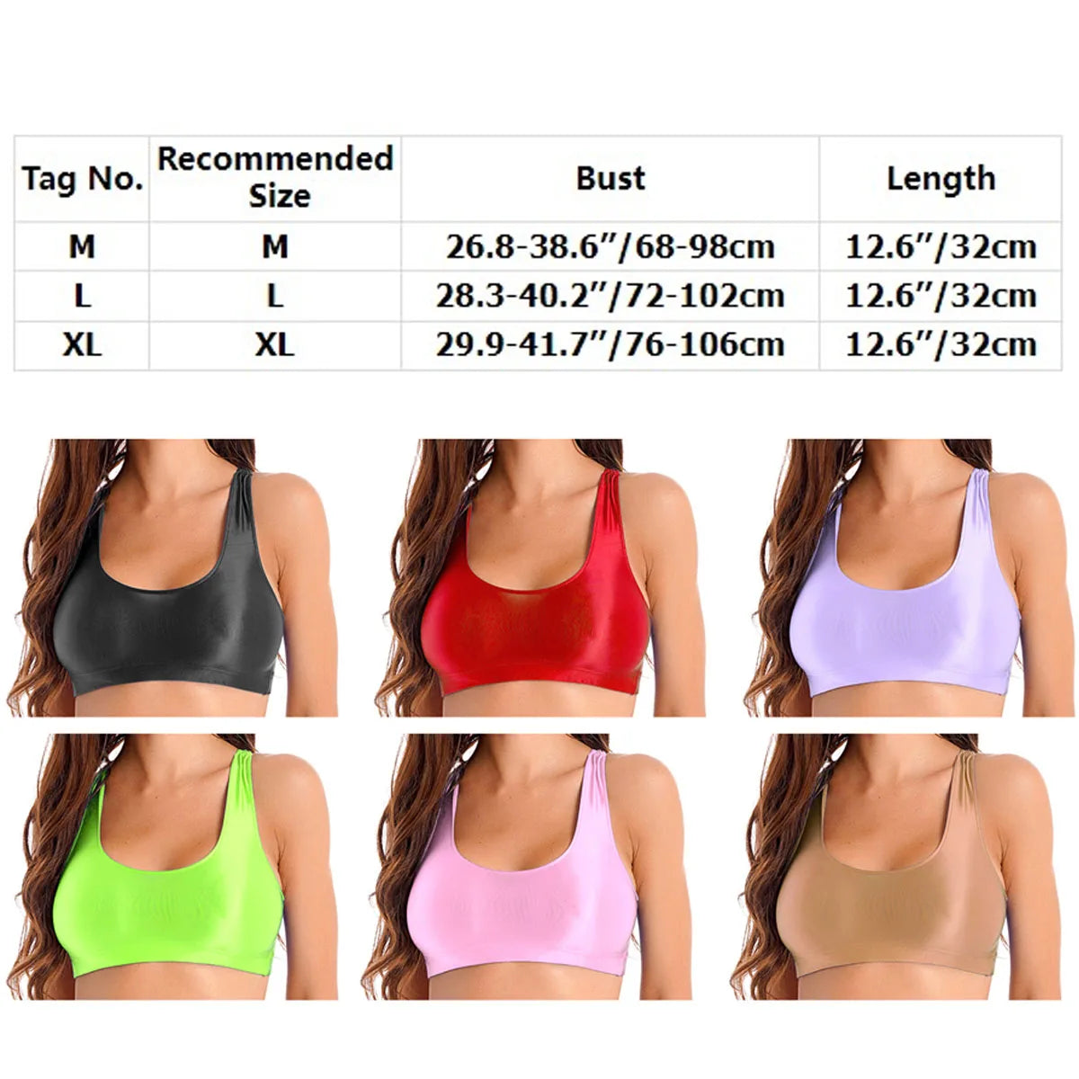 Glossy Womens Mid Waist Gym Fitness Yoga