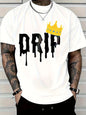 Drip Crown Design Comfortable Fit T shirt